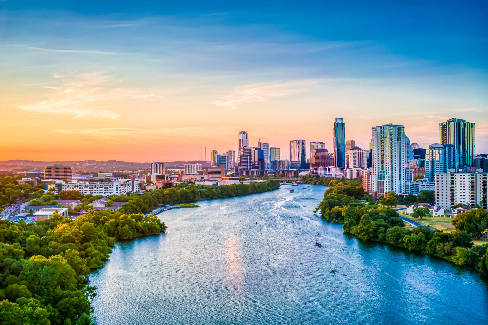 Austin skyline on a hot summer day
