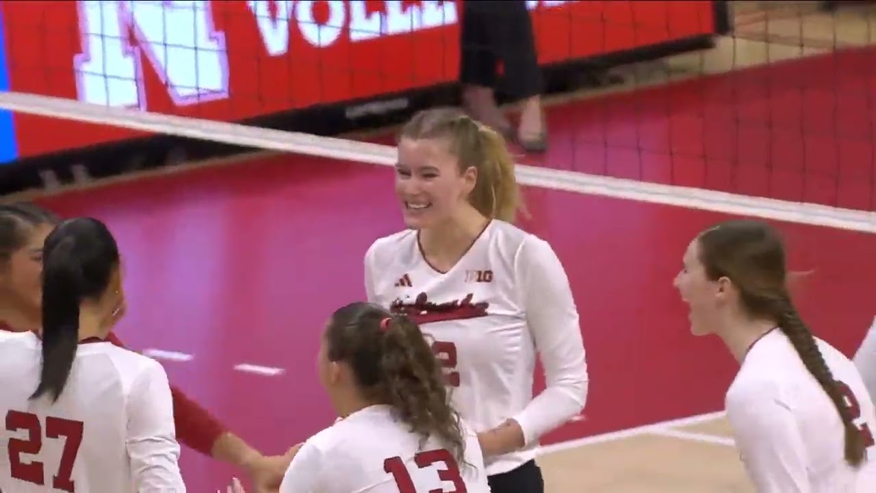 Nebraska vs Michigan State volleyball match in action