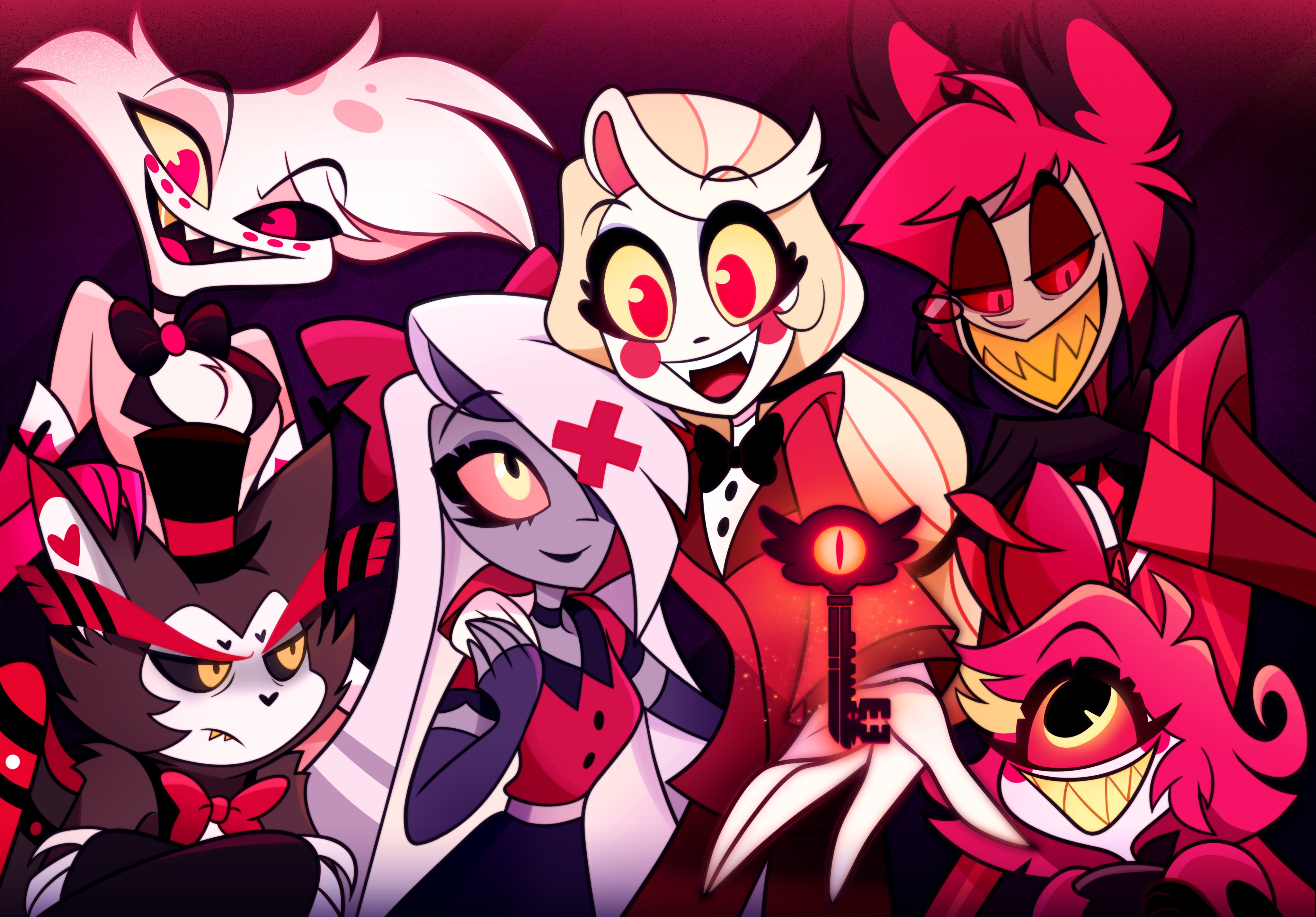 Hazbin Hotel cast members in animated form