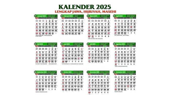 20250101 Kalender 2025 Lengkap Hijriyah