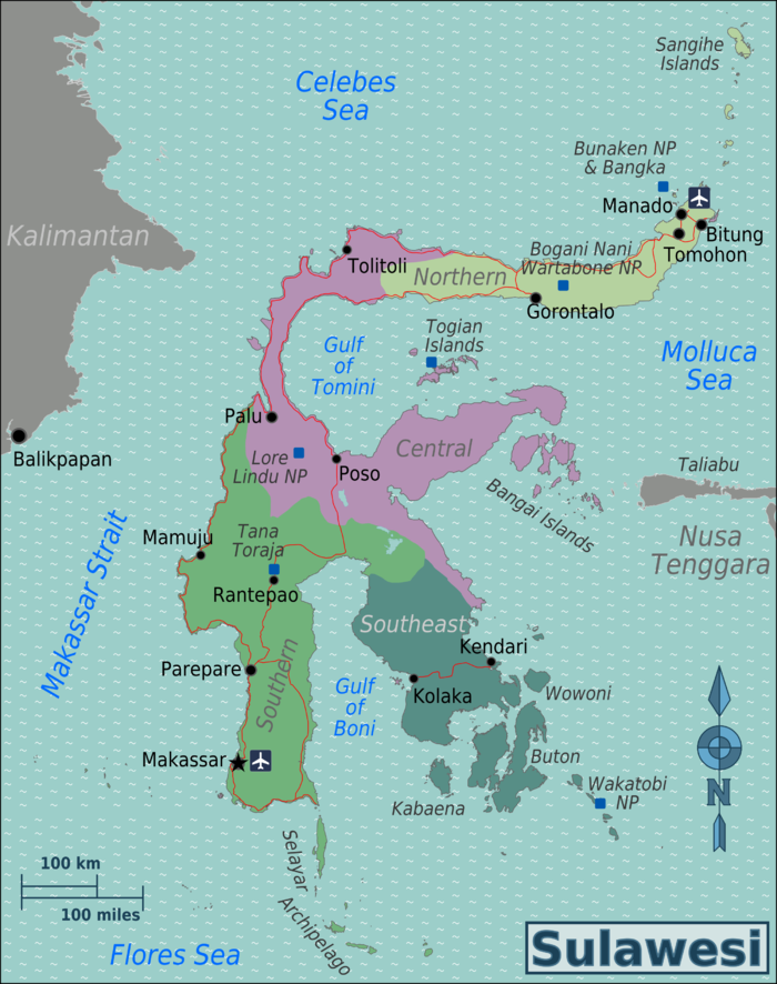 700px Sulawesi Regions map