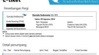 Contoh e tiket traveloka
