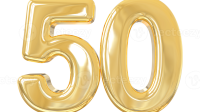 number 50 gold 3d png 4